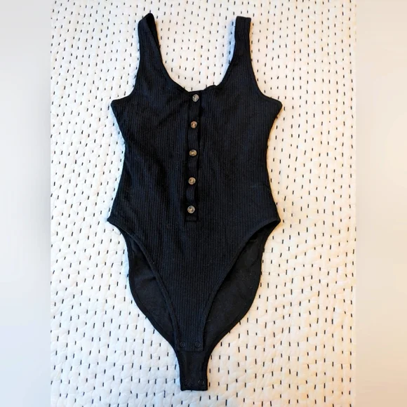 NWOT Good American ribbed black body suit size xs - Picture 2 of 5